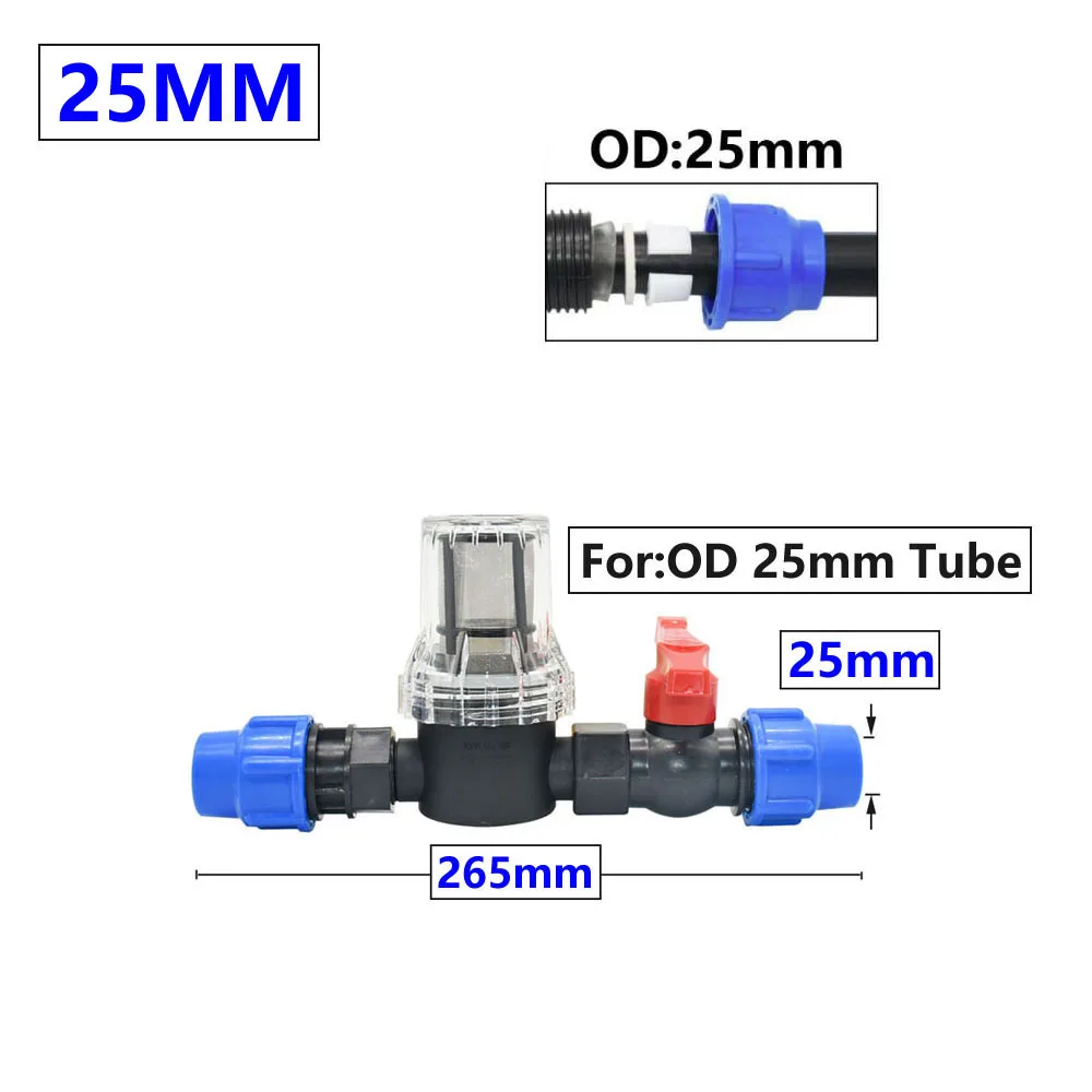 25mm 32mm podlewanie rura filtracyjna montaż DN15 DN20 ogród Farm System nawadniania pompka do akwarium filtr do wody Ton baryłkę wspólne