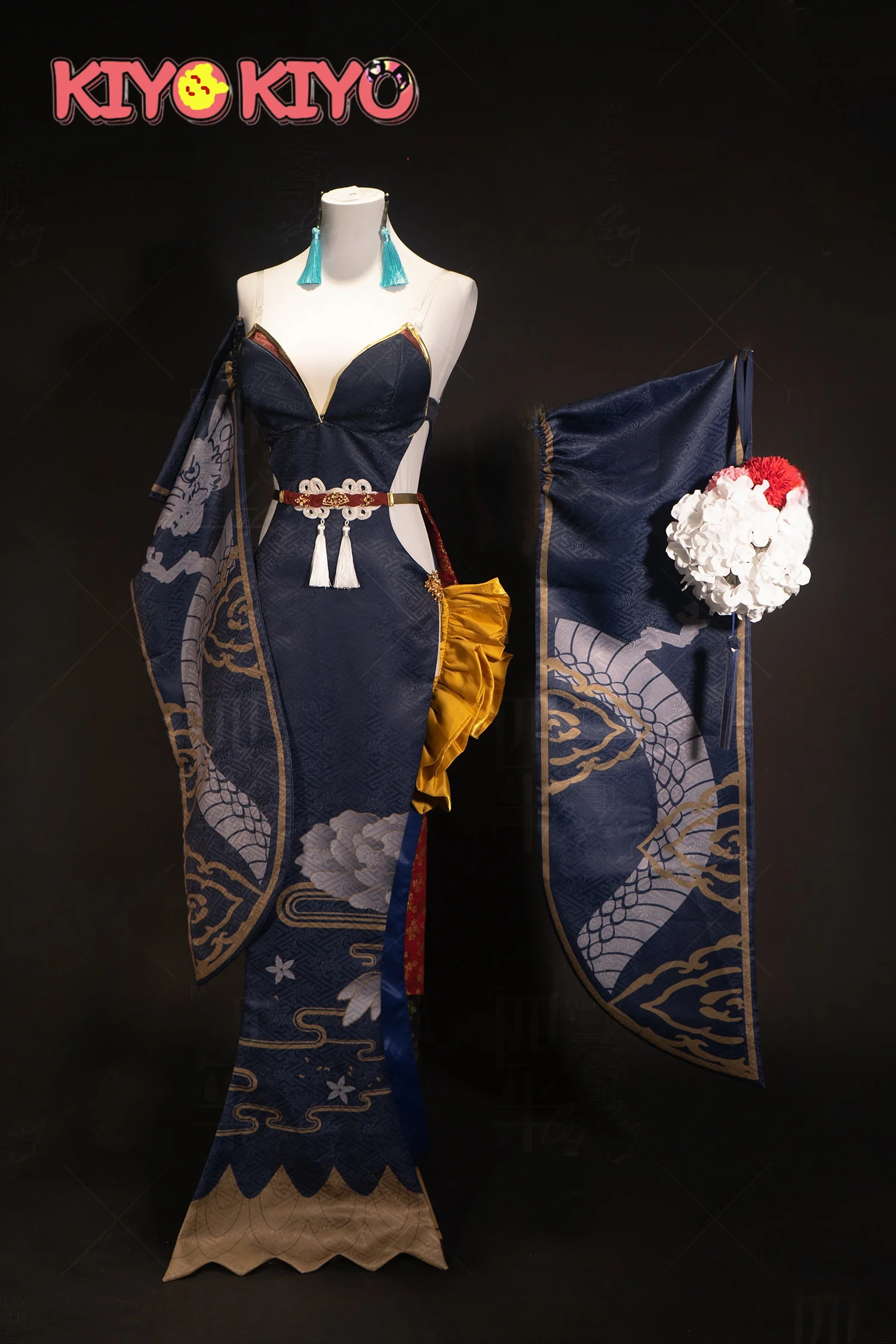 

KIYO-KIYO Azur Lane IJN Hakuryuu Cosplay Costume Game Hakuryuu Cheongsam Halloween Costume Dress Women