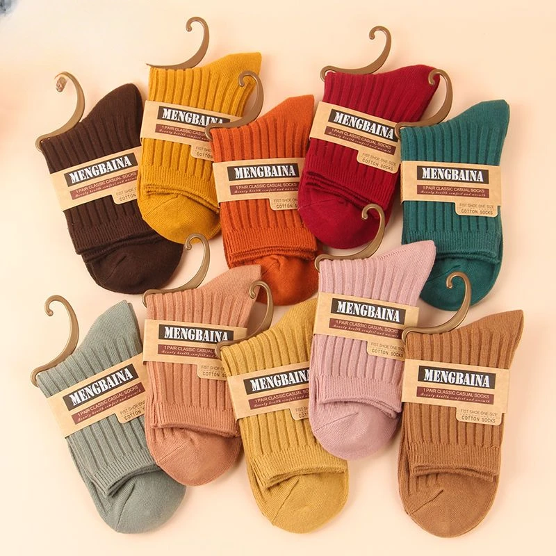 2023 Autumn Winter New Women Long Socks Mid-calf Deodorization Hosiery Thicken Warm Stockings Fashion Casual Sport Hose