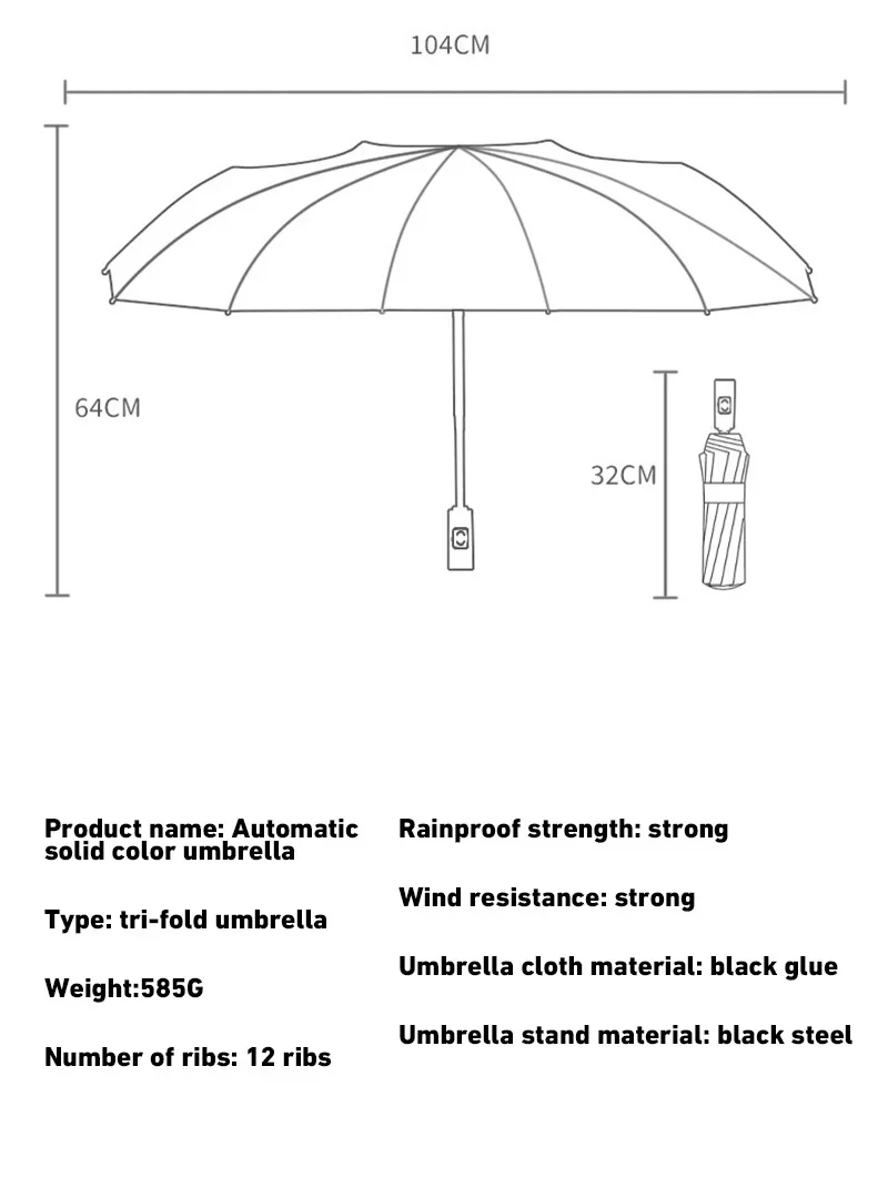 Automatyczny parasol Xiaomi 24-kostny, jednokolorowy, automatyczny parasol, składany, duży rozmiar, zewnętrzna osłona przeciwsłoneczna, ochrona przed promieniowaniem UV