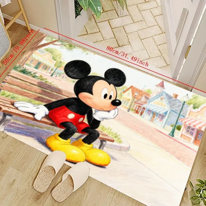 

1 шт. Коврик для пола с персонажем мультфильма Микки Мауса Диснея, милый нескользящий коврик для детской комнаты, детской комнаты, гостиной, спальни, была