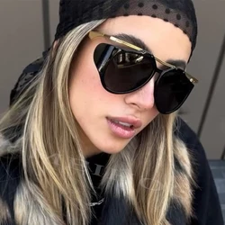 Unique Punk Sunglasses for Women Men Fashion Round Personality Oversized Sun Glasses Ladies Vintage Windproof Popular Shades Big