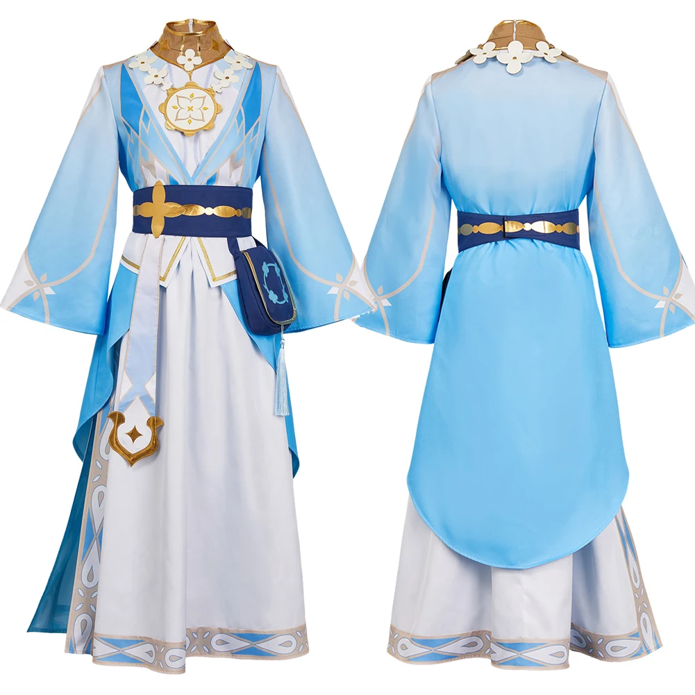 Game Genshin Impacts Lumine Cosplay Costume Women Female Disguise Blue Fantasia Dress Outifts Halloween Carnival Party Suits