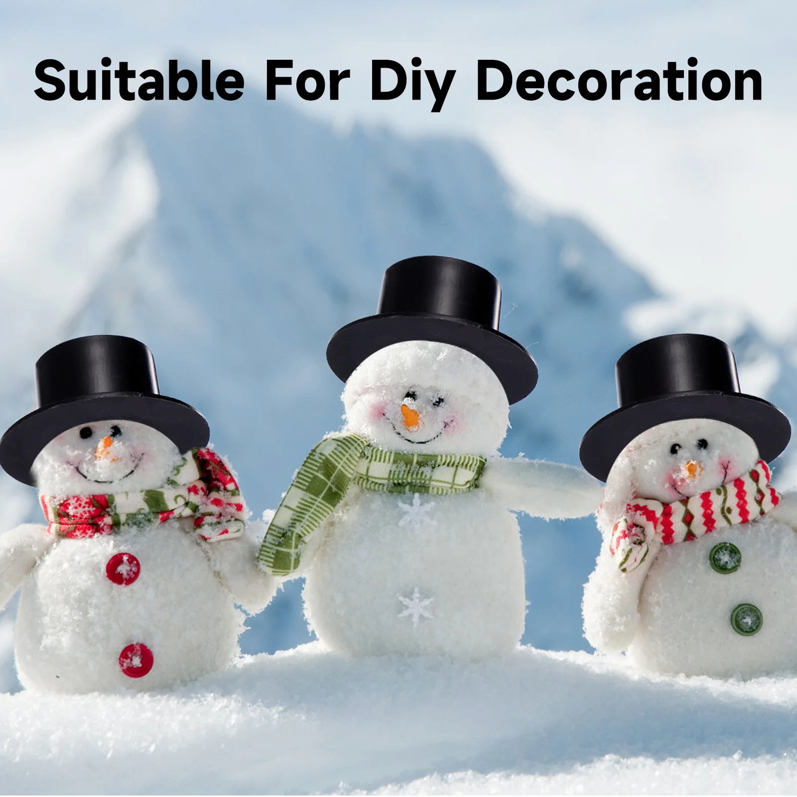 

50pcs For Mini Hat Decor Black L Size Party Decoration Mini Plastic Hats Hat Decor School Crafts Accessory