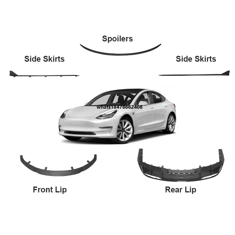 

NEW Design Real Carbon Fiber Automotive Body Kit 2023 Car Exterior Accessories Rear Spoiler Front Lip Side Skirt
