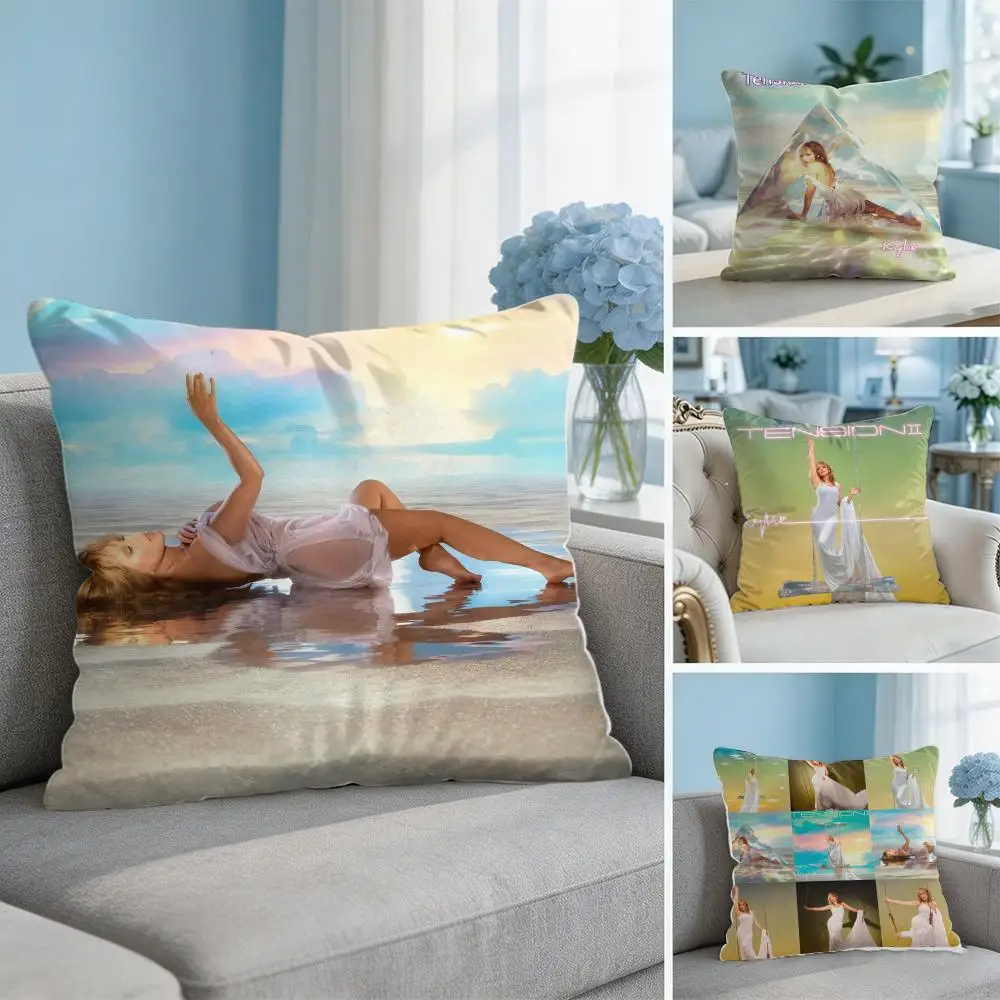 Kylie M-Minogue Tension Cushion Cover Square Pillow Bedroom Sofa Leisure Comfort Living Room Home Decoration 40X40