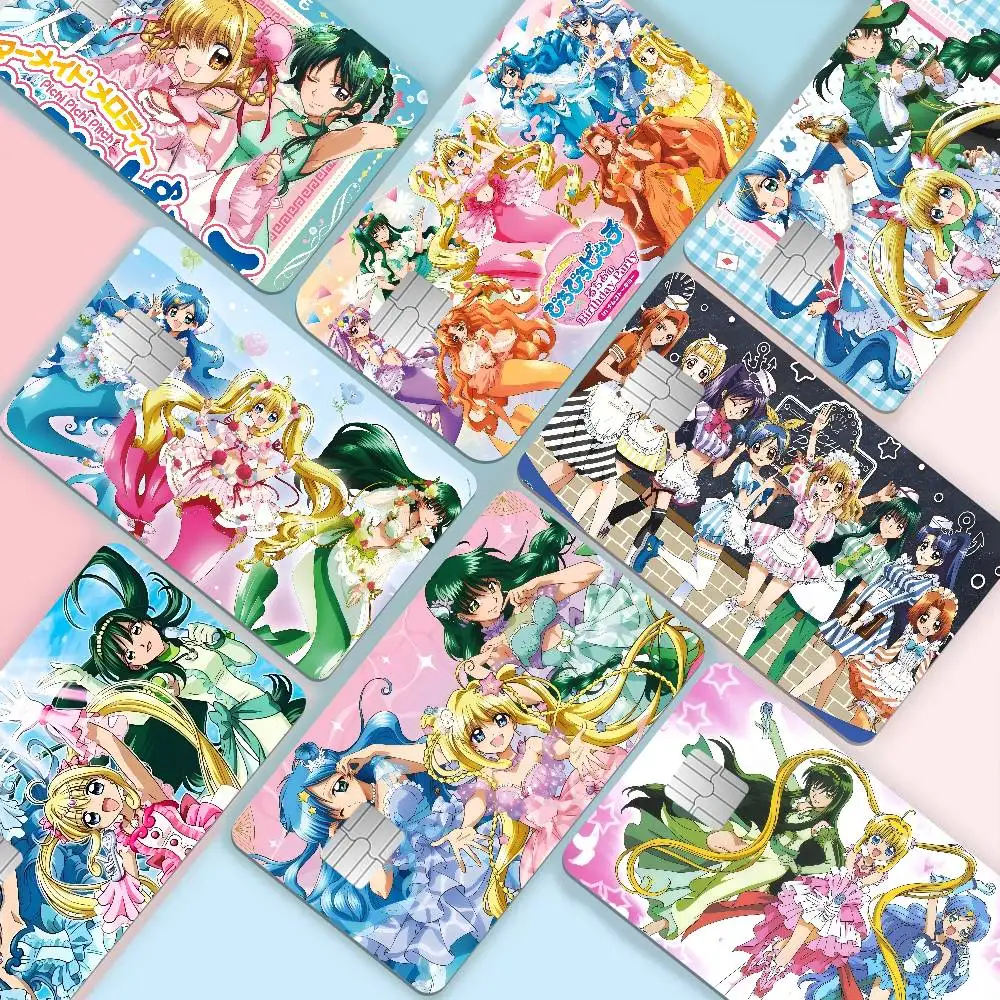 Mermaid Melody Pichi Pichi Pitch Fashion Matte Gold Silver Black Matte Film Skin Sticker Tape for Bank Credit Debit Card