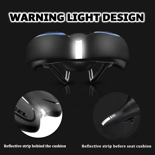 Imagen 2 del producto Sillín de bicicleta de Gel de cuero PU, asiento de bicicleta de montaña y carretera, cómodo cojín suave para ciclismo, sillín de bicicleta estática