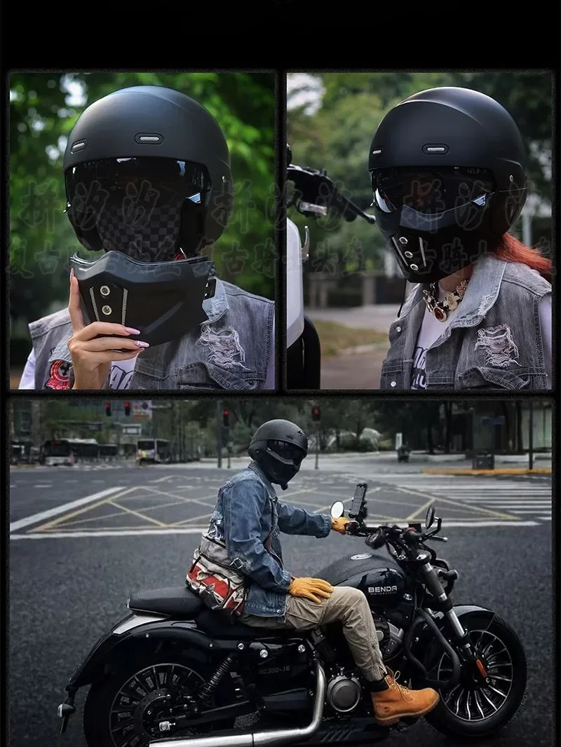 Come With 2 Lens Motorcycle Scorpion Helmet Moto Modular Male Retro  Capacete Casco Cruiser Half Tactical Cap DOT Approved CE