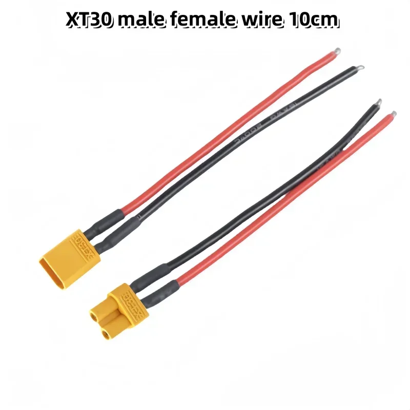 XT30 Pigtail Plug Male and Female Connector with 100mm 16AWG Tinned Wire Cable for RC Fixed wing Lipo Battery FPV Drone charger