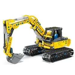 399 Piece Bricks 2in1 Excavator Bulldozer Set Technical Model Building Blocks Kids Educational Toy For Boy Birthday Gifts