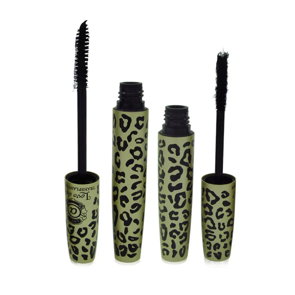 2Pcs/Set Wild Leopard 3D Mascara Rimel Fiber Lashes Makeup Set for Eyelashes Love Alpha Waterproof Double Lash Mascara Make Up