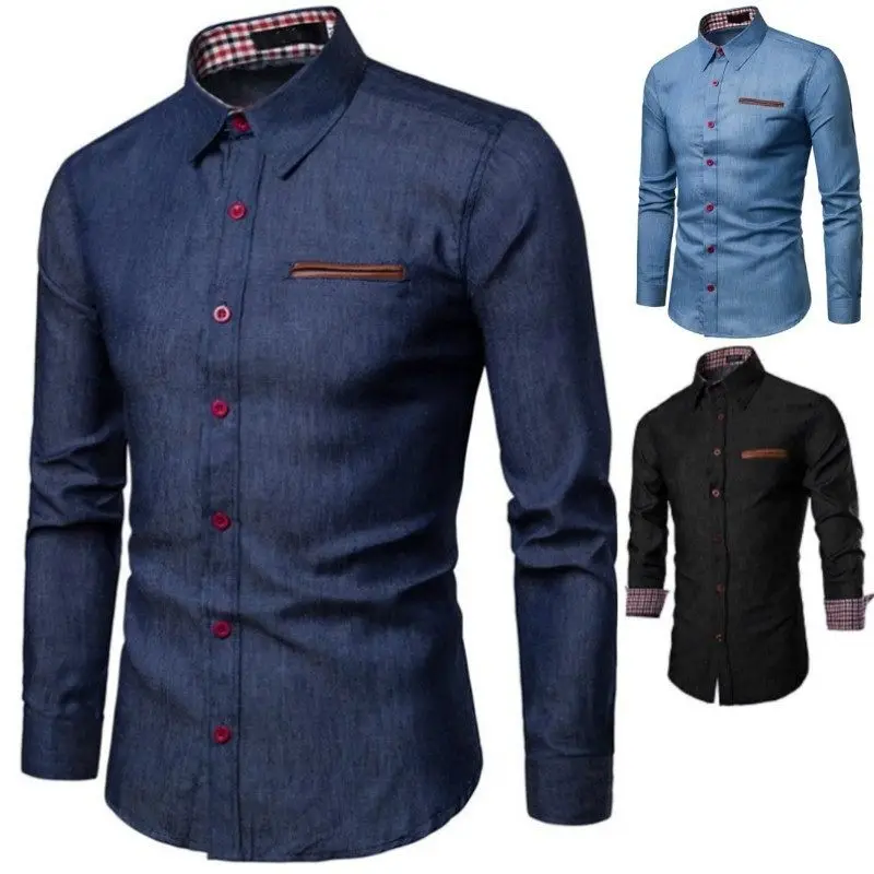 

Мужские летние повседневные джинсы Long Sve irt Slim Fit Youth Faion из смеси хлопка и полиэстера, не гладкие, Treaent Engli College ...