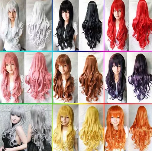 Long volume Heat Resistant Synthetic Hair Wig Women Universal Cartoon Cosplay Wig Anime Costume Party Wigs