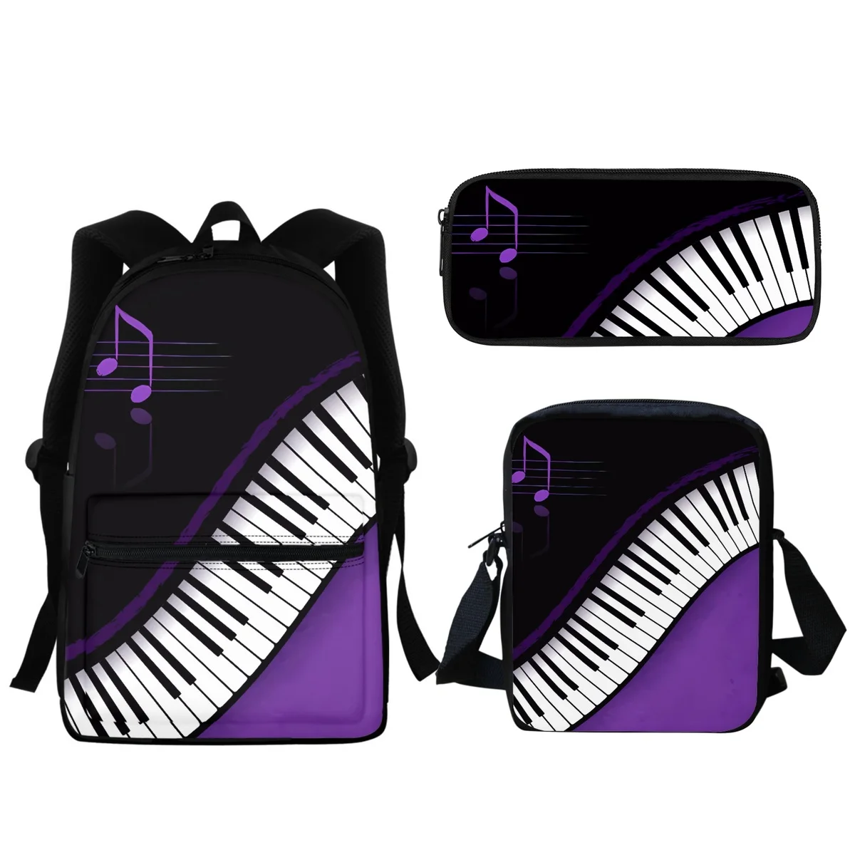 Mochilas de diseño de notas de Piano de lujo para estudiantes de primaria, bolsa de libros Infantil con cremallera, arte musical para niños y niñas, Bolsa Escolar para lápices