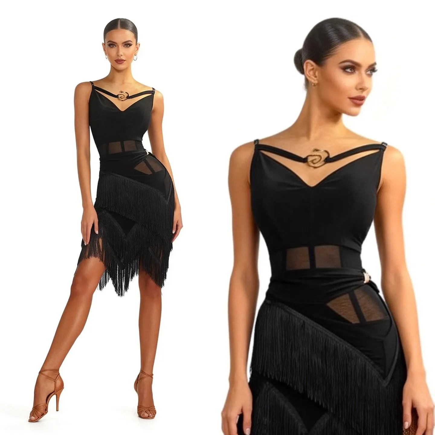 

Сексуальный сетчатый комбинезон для латиноамериканских танцев 2026: топ для современных танцев, костюм для тренировок, ча-ча-ча, румба, танго, бальные танцы, для взрослых, DQL12482