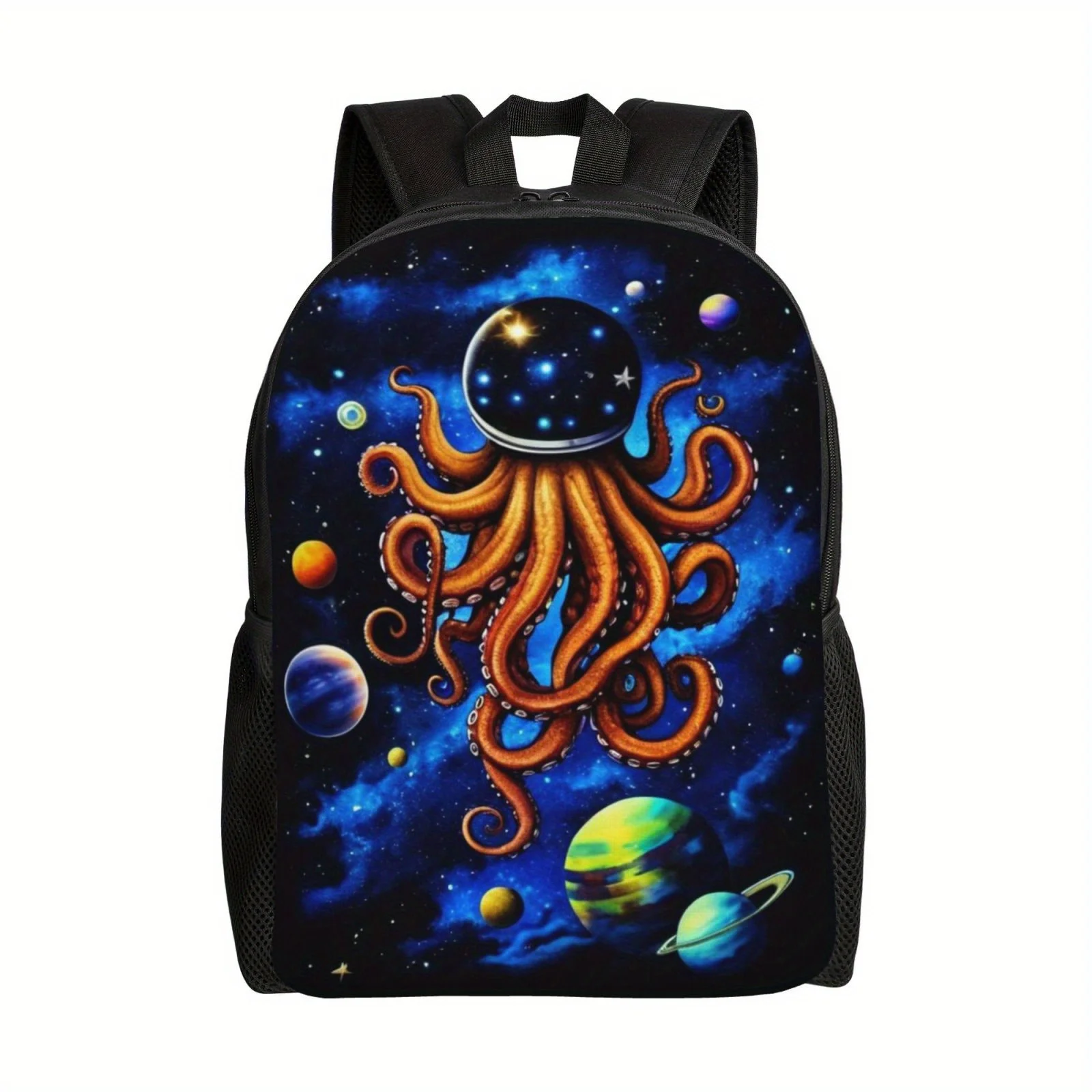 Octopus astronaut space leisure backpack, men's and women's lightweight shoulder bag, laptop bag, college backpack