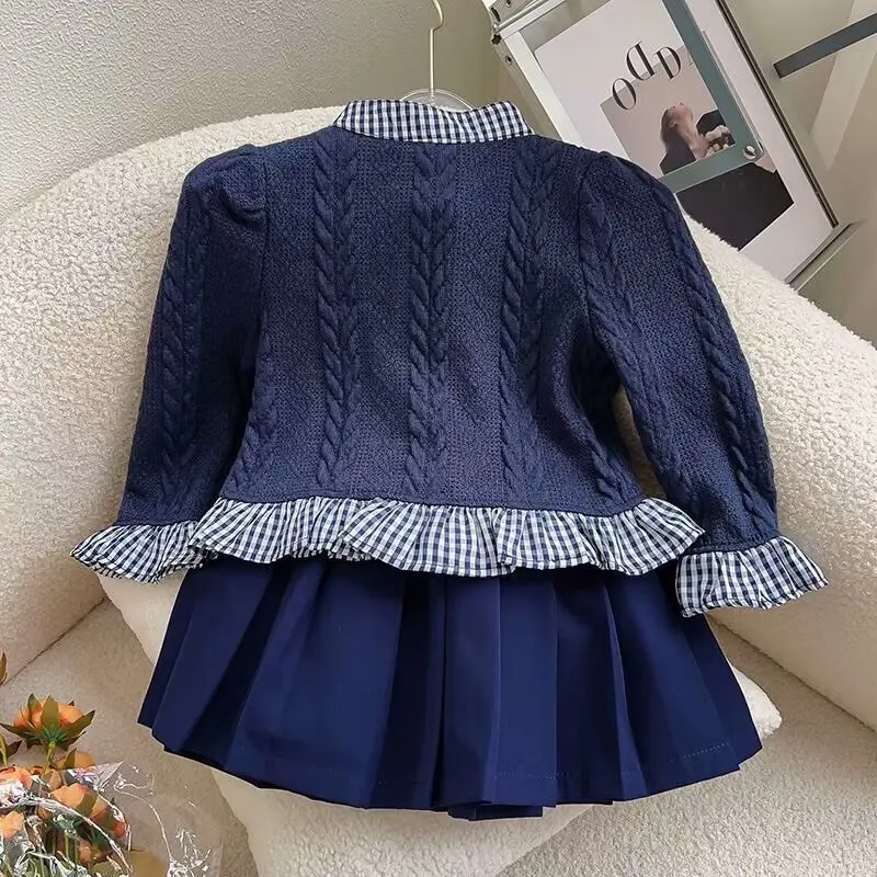 

Новейший комплект одежды для девочек: вязаный кардиган и юбка (2 предмета) для детей 2-6 лет