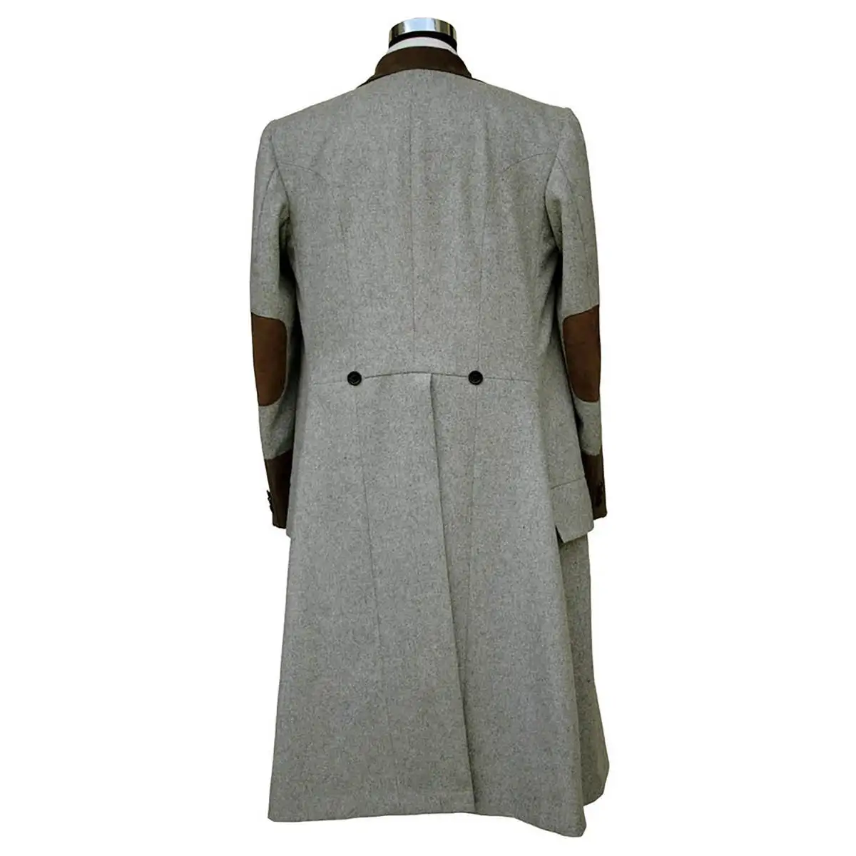 Handsome Men Coat One Piece Peaked Lapel Double Breasted Long Overcoat Winter Thick Business Occasion Customized Blazer