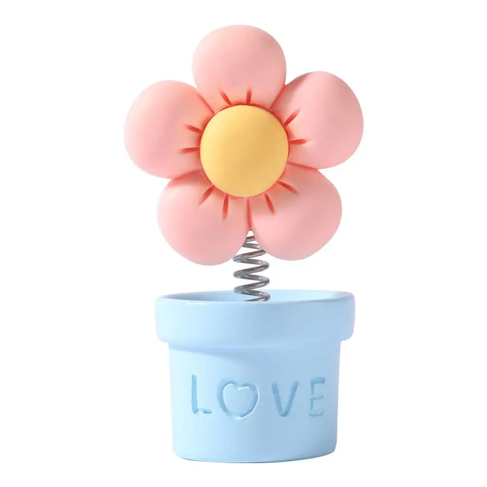 Car Dashboard Decoration Candy Color Head Shaking Dancing Flowerpot Cartoon Ornament Auto Interior Flower Cute Accessories Y5S9