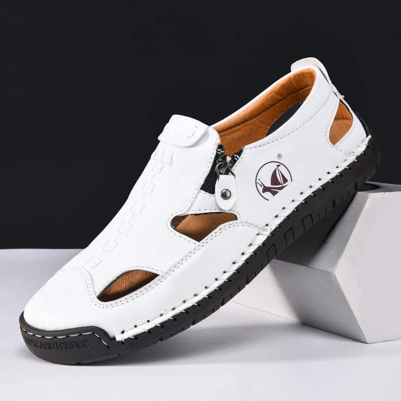 

Мужские дышащие уличные сандалии черного/коричневого/синего/белого цвета - доступны в различных цветах, летние пляжные сандалии для отпуска, большие размеры для мужчин