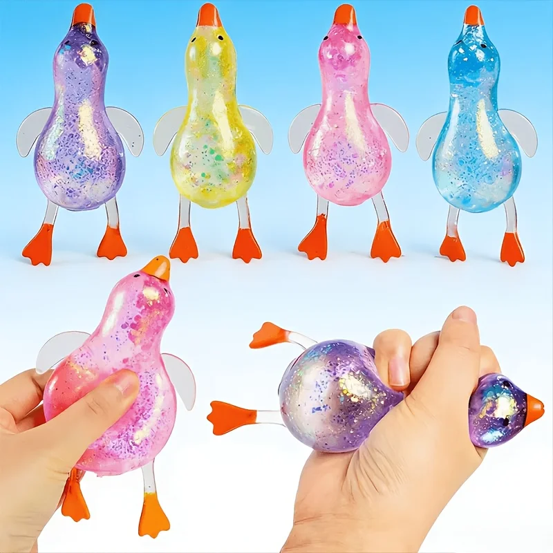 

1Pcs maltose punch duck pinch le maltose crystal squeeze aurora slow rebound decompression toy, link toy, fun party and birthday gift package, school prizes, random colors and styles