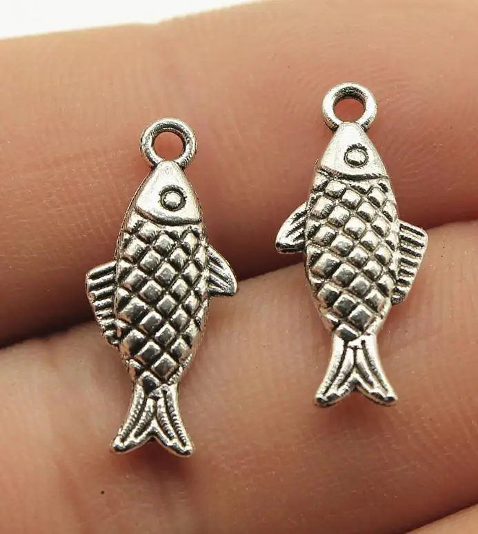 

15PCS 20x8mm Tibetan Silver Alloy Charm Fish Pendant for DIY Jewelry EF3770