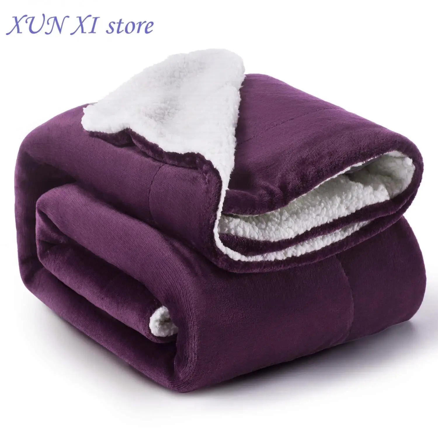 2023 Large Sherpa Fleece Blanket Double Thick Soft Warm Bed Sofa Throw Blanket Double King Size Winter Warm Blanket