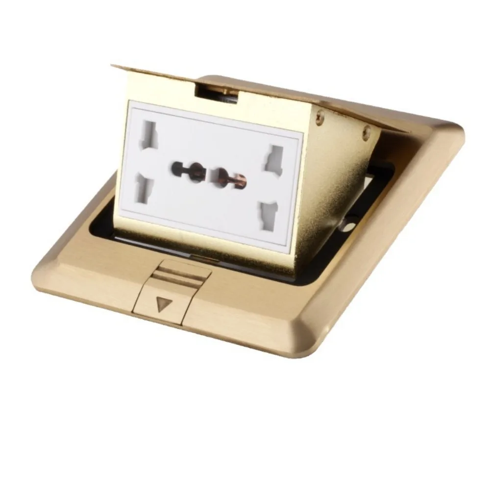 Creative 6 Prong Receptacle Floor Ground Outlet Embedded Thickened Hidden Socket Space Saving Pop Up Socket Conference Room