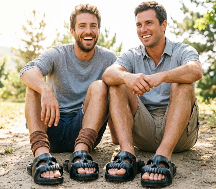 

Skull Design EVA Slides for Men and Women: Summer Beach Slippers with Non-Slip Thick Soles—Fashionable Streetwear Shoes