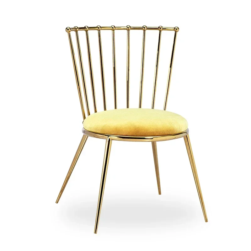 كراسي طعام فاخرة مصنوعة من قماش الفولاذ المقاوم للصدأ وكراسي مسند ظهر حديثة وبسيطة وكراسي قهوة وتفاوض الفنادق