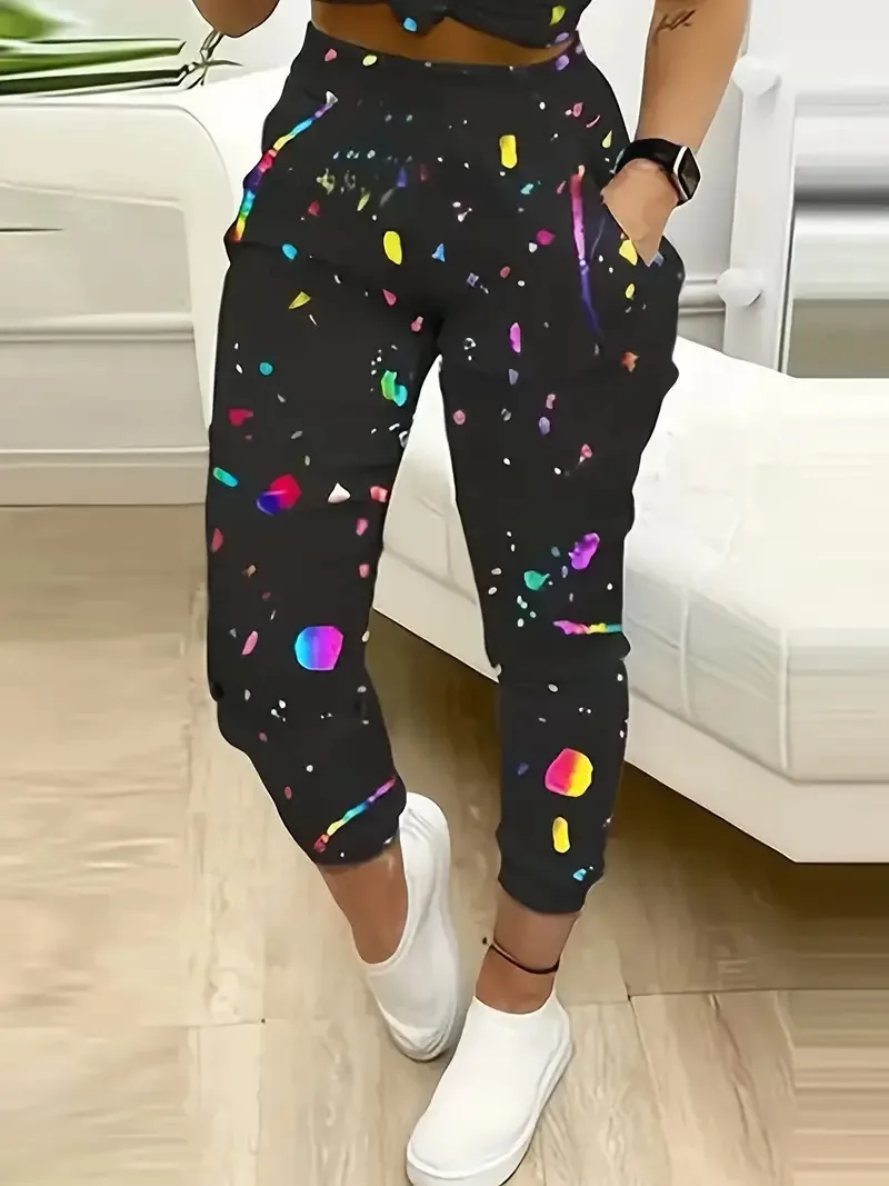 Cross border European and American Foreign Trade 2024 Spring New Fashion Trend High quality Colorful Sports Pants ML01