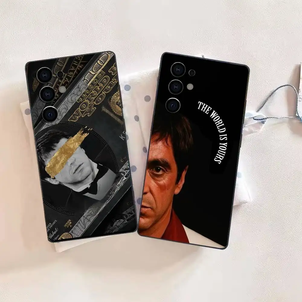 S-Scarfaces Tony Montana Soft Black Phone Case for Samsung  S26,25,24,21,22,21,20,10,9,8,7,6Ultra,Plus,Fe, Lite