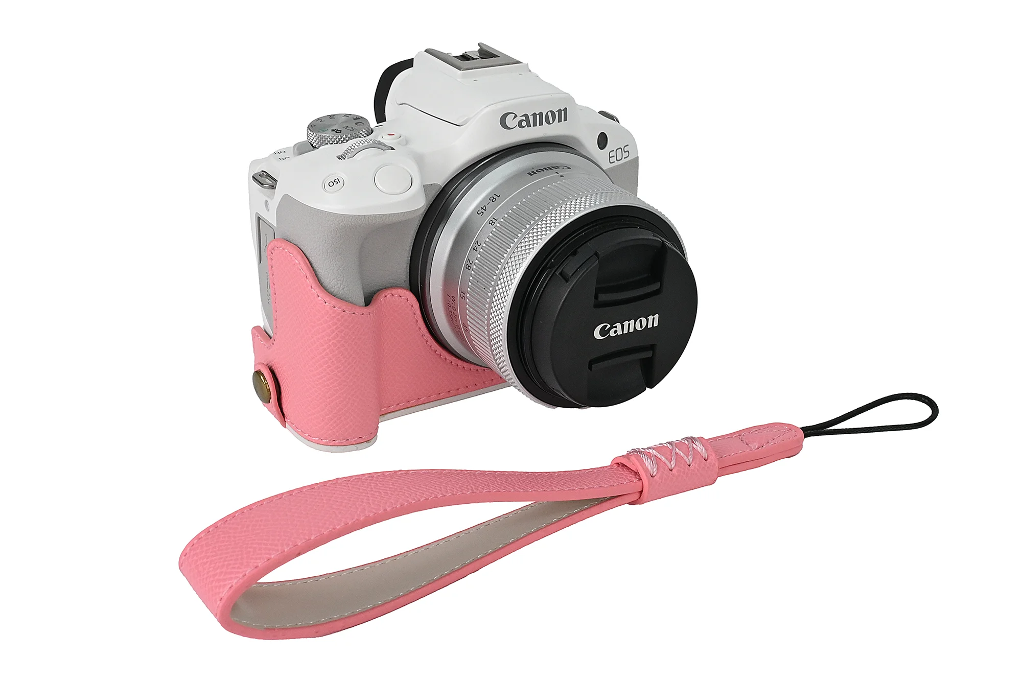 Etui na aparat ze skóry Pu z paskiem na nadgarstek do Canon EOS R50 R100