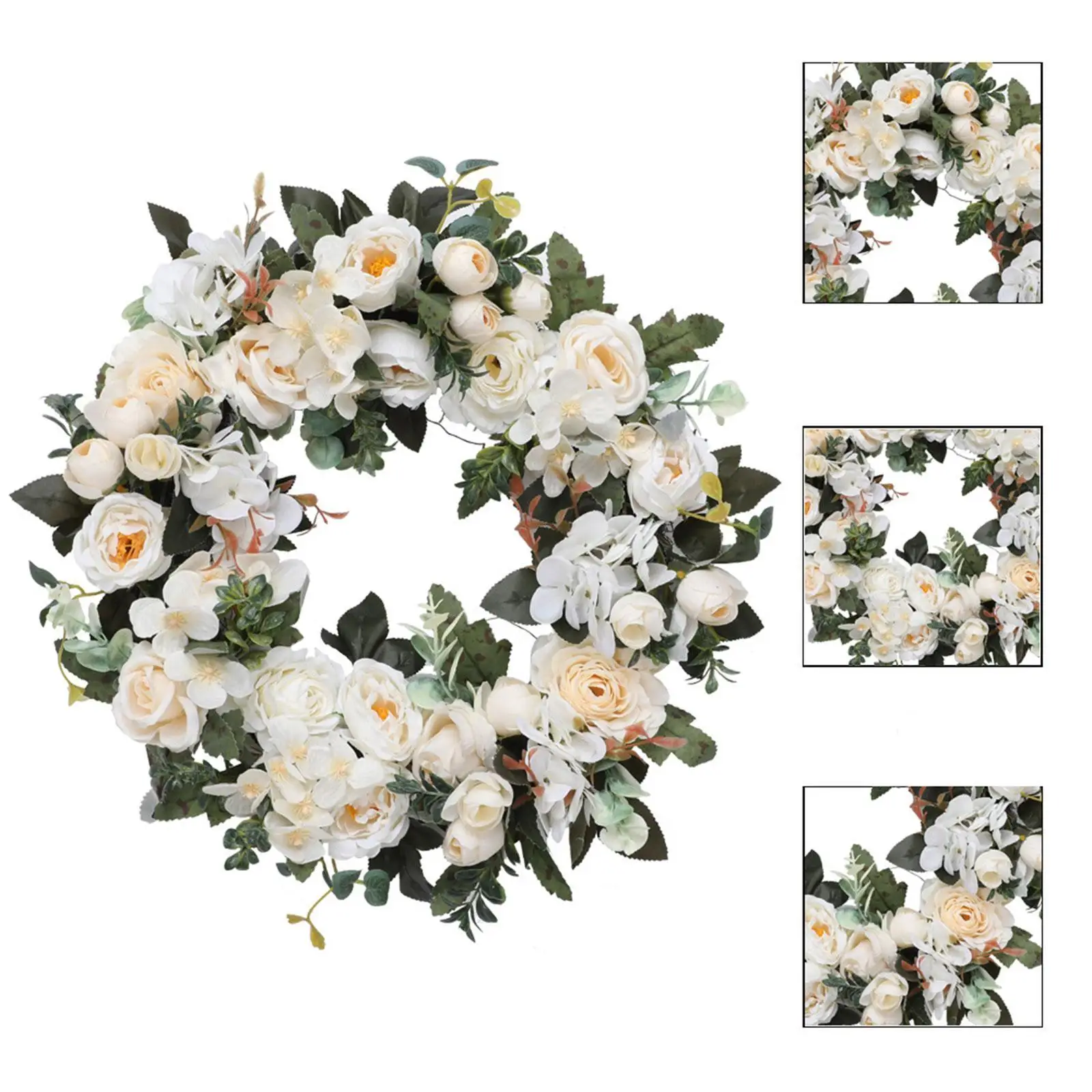 

Искусственный венок-гирлянда для декора входной двери, для помещений и улицы, для вечеринок, подарков, украшения веранд, на годовщину