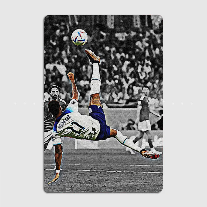 Marcus Rashford Occupation Football Player Poster Metal Sign England Team Club Tin Custom Bar Indoor Home Wall Decor Room Decor