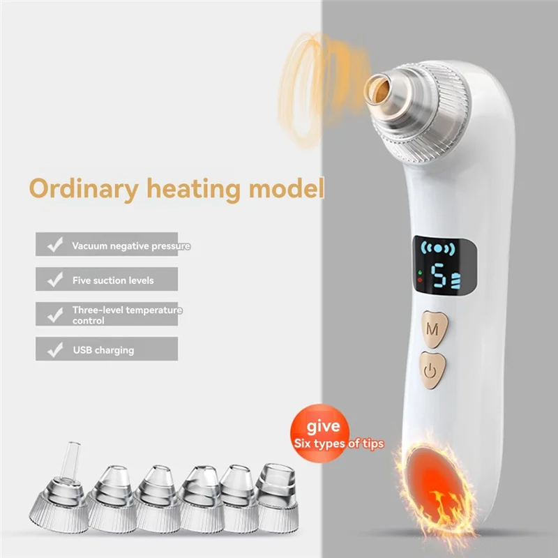 【A04R】 Ventosa per punti neri Macchina per la pulizia profonda Tipo di riscaldamento Dispositivo per la rimozione dell'acne Punti neri Riscaldata per il viso