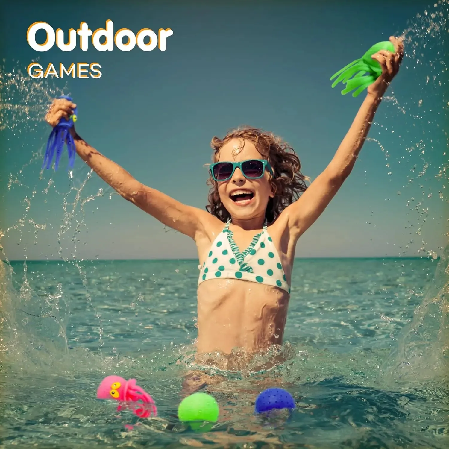Oktopus-Wasserbälle Sensorisches Stressabbau-Spielzeug Schwimmende Pool-Spielzeuge für Kinder Wasser-Spritzball Schwimm- & Badespielzeug Outdoor-Aktivität & Spiel