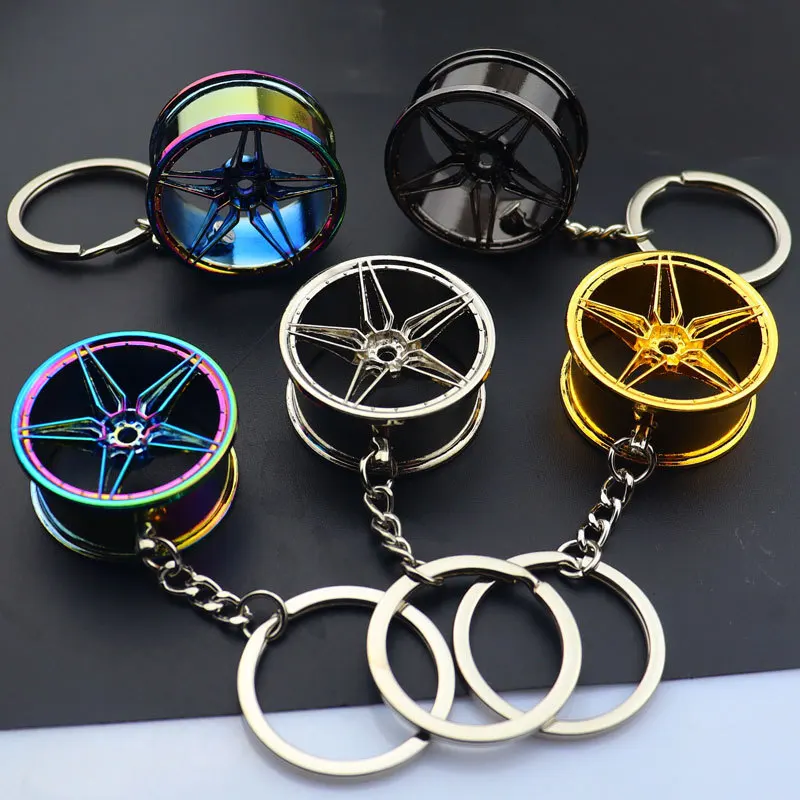

Creative Car Metal Keychain Personalized Big Five-fu Wheel Hub Keychain Exquisite Small Gift Keychain Fashionable Gift