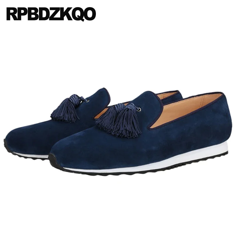 Flats Fringe Sneakers Men Round Toe Slip On Holiday Nubuck Loafers Shoes Tassel 47 13 2023 Casual Stylish Plus Size Breathable