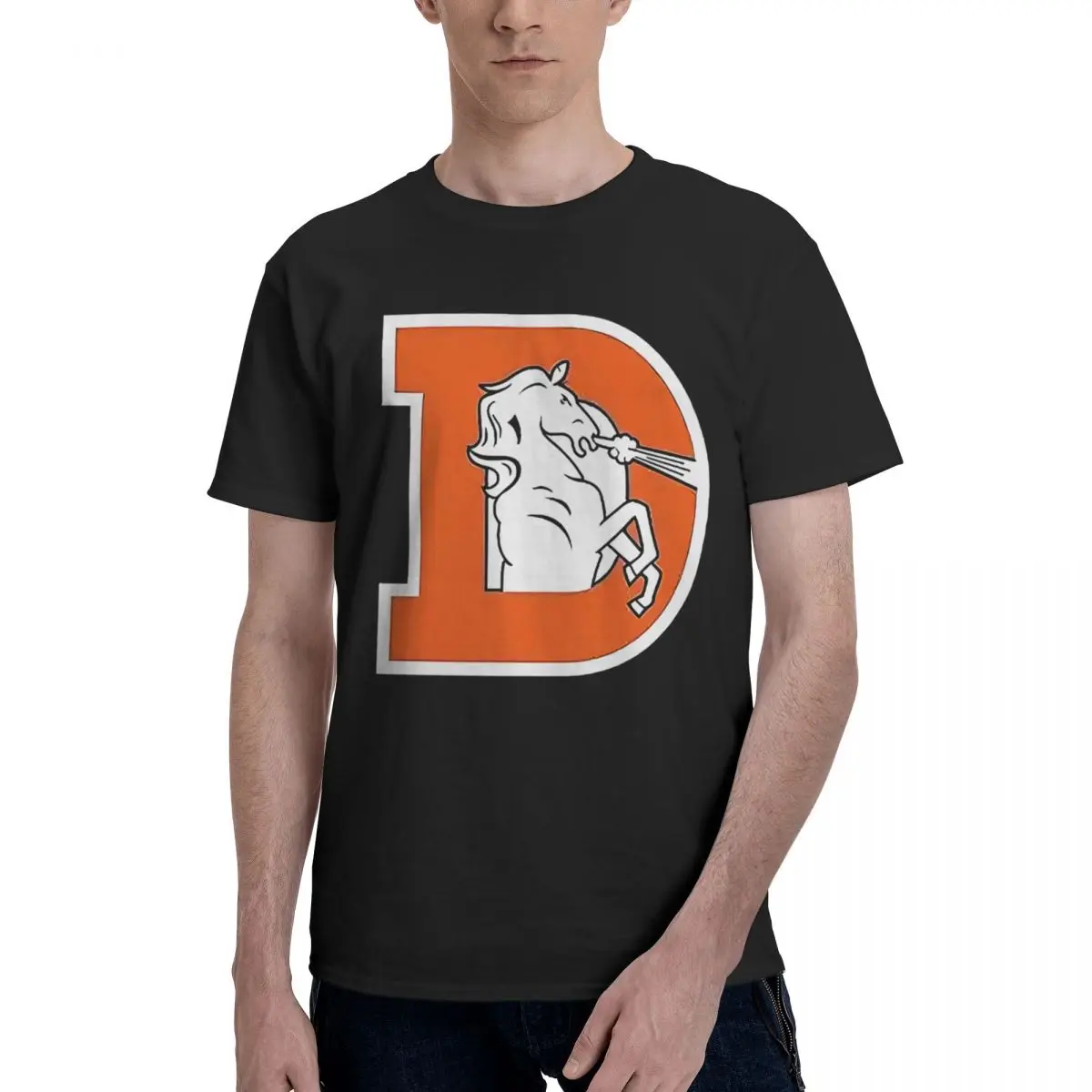 Denver Mascot Graphic 100% Cotton Casual Breathable Confortable T Shirt Funny T-Shirt For Men Graphic Tee