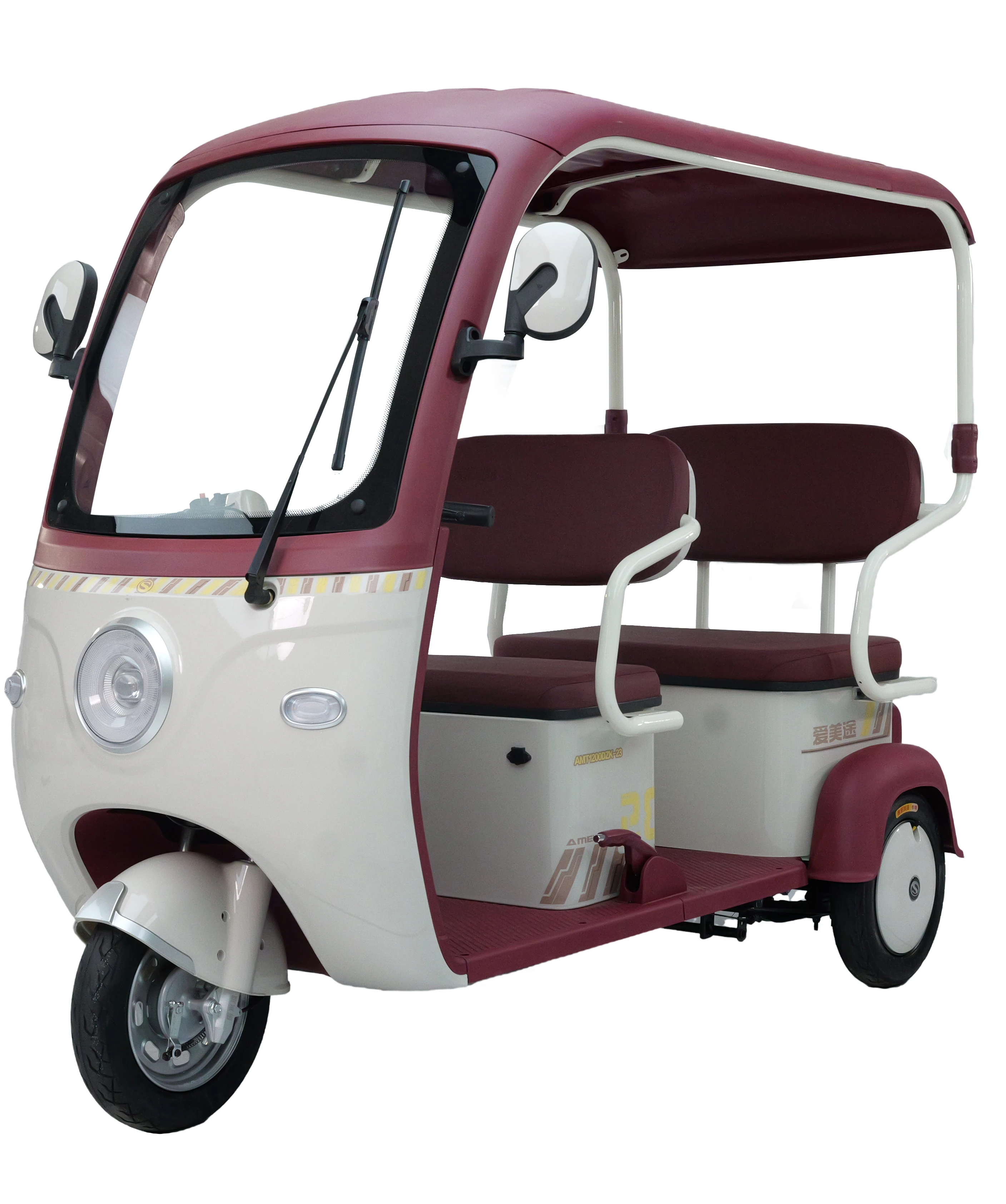 Short Trips Adult Thickened Frame Recreational Battery Operated Electric Tricycle Green Energy Powerful Motor Open Body Type