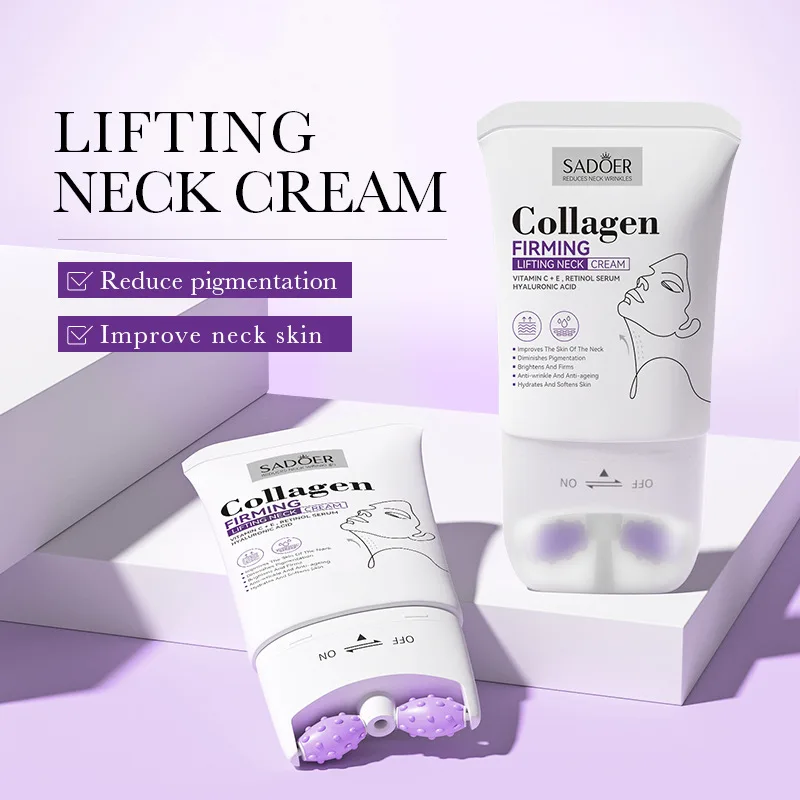 Collagen Firming Neck Cream Lifting Moisturizing Brightening Message Roller Neck Beauty Cream Necks Skin Care Products 110g