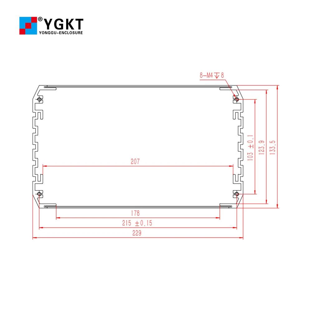 Precision Machinery Aluminium Box Power Supply Board Enclousre Optoelectronics Technology Metal Housing 229W3U270L