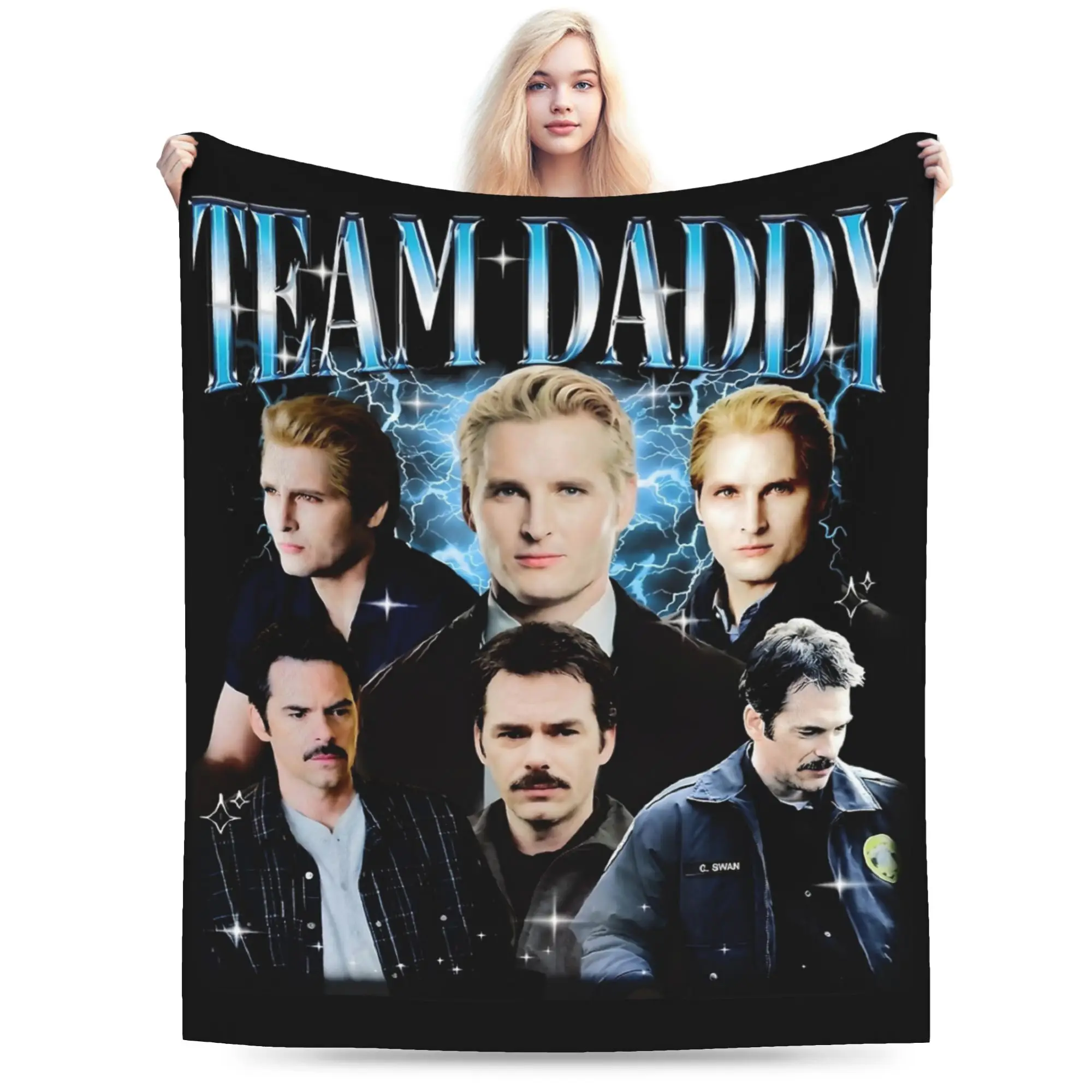 Team Daddy Twilight Blanket Fleece Print  Breathable Ultra-Soft Throw Blanket for Sofa Travel Bedspread