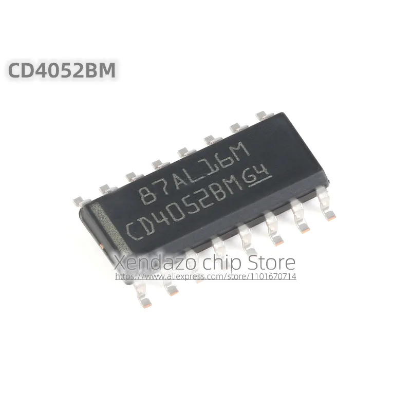 10pcs/lot CD4052BM CD4052 SOP-16 package Original genuine Low on-leakage current 2-channel 4:1 analog switch chip