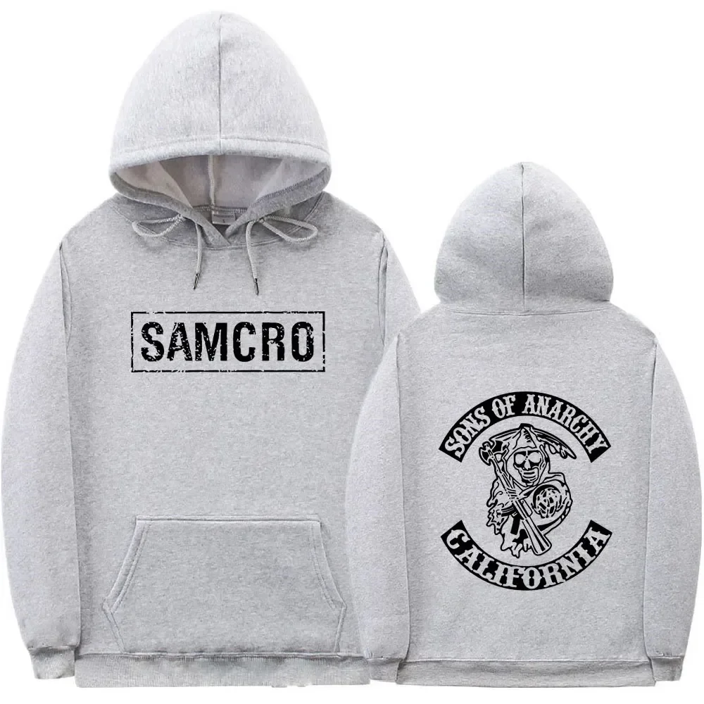 أبناء الفوضى SAMCRO مزدوجة الوجهين طباعة هوديي البلوز الرجال النساء موضة العلامة التجارية تصميم البلوز الرجال الصوف سترات قطنية عالية الجودة