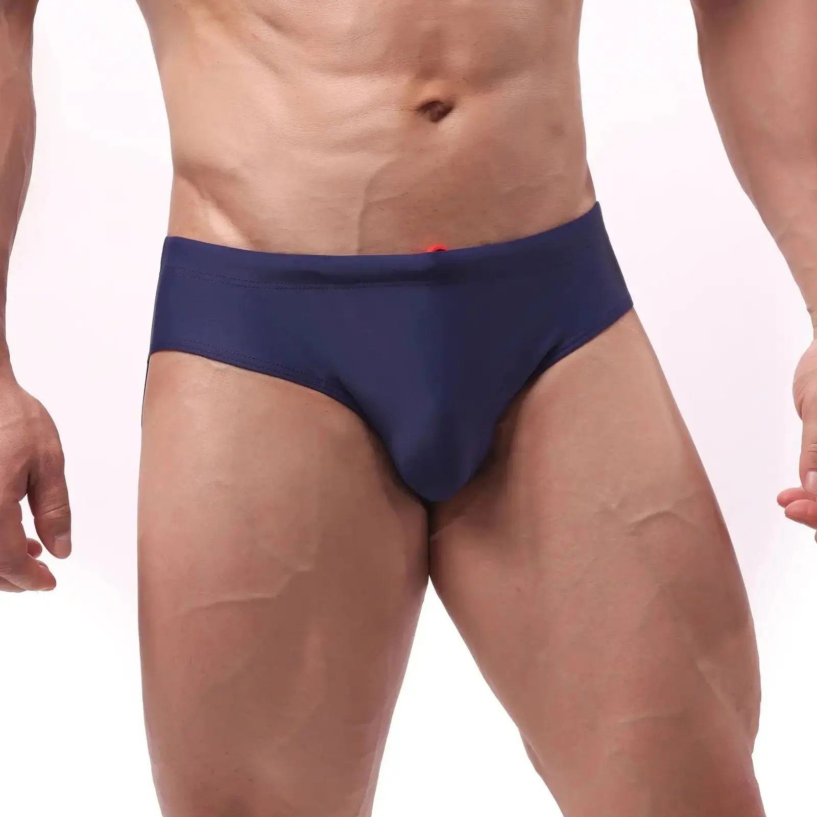 Men's Swimwear Beach Shorts Solid Color Bulge Pouch Sexy Swimming Briefs Bikini Quick Dry Classic Swimsuit Bathing Suit