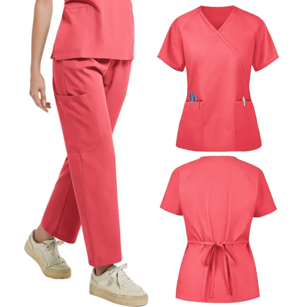 

Nurse Scrubs New Fashion Medical Scrub Soft Breathable Jogger Pants Set Surgical Uniforms Woman Nursing Clinical Doctor Workwear
