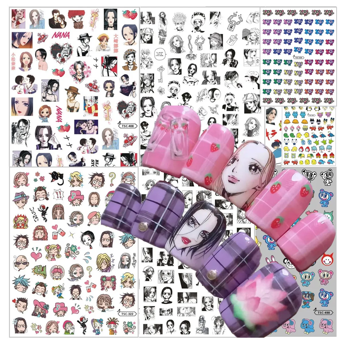 

TSC-322 bunny gir NANA adult anime, nightclub style 3D Nail Art Sticker Stamp Decal for DIY Nail Fashion